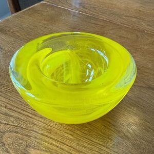 Vintage Kosta Boda Yellow Anna Ehrner Votive